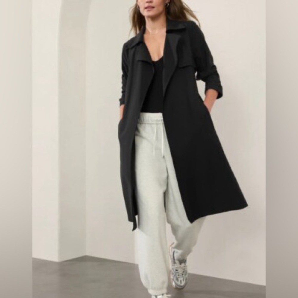 Athleta Stellar Trench Coat Black Medium